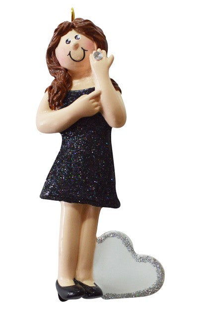 Addobbo Albero Di Natale Donna Con Anello Personalizzabile