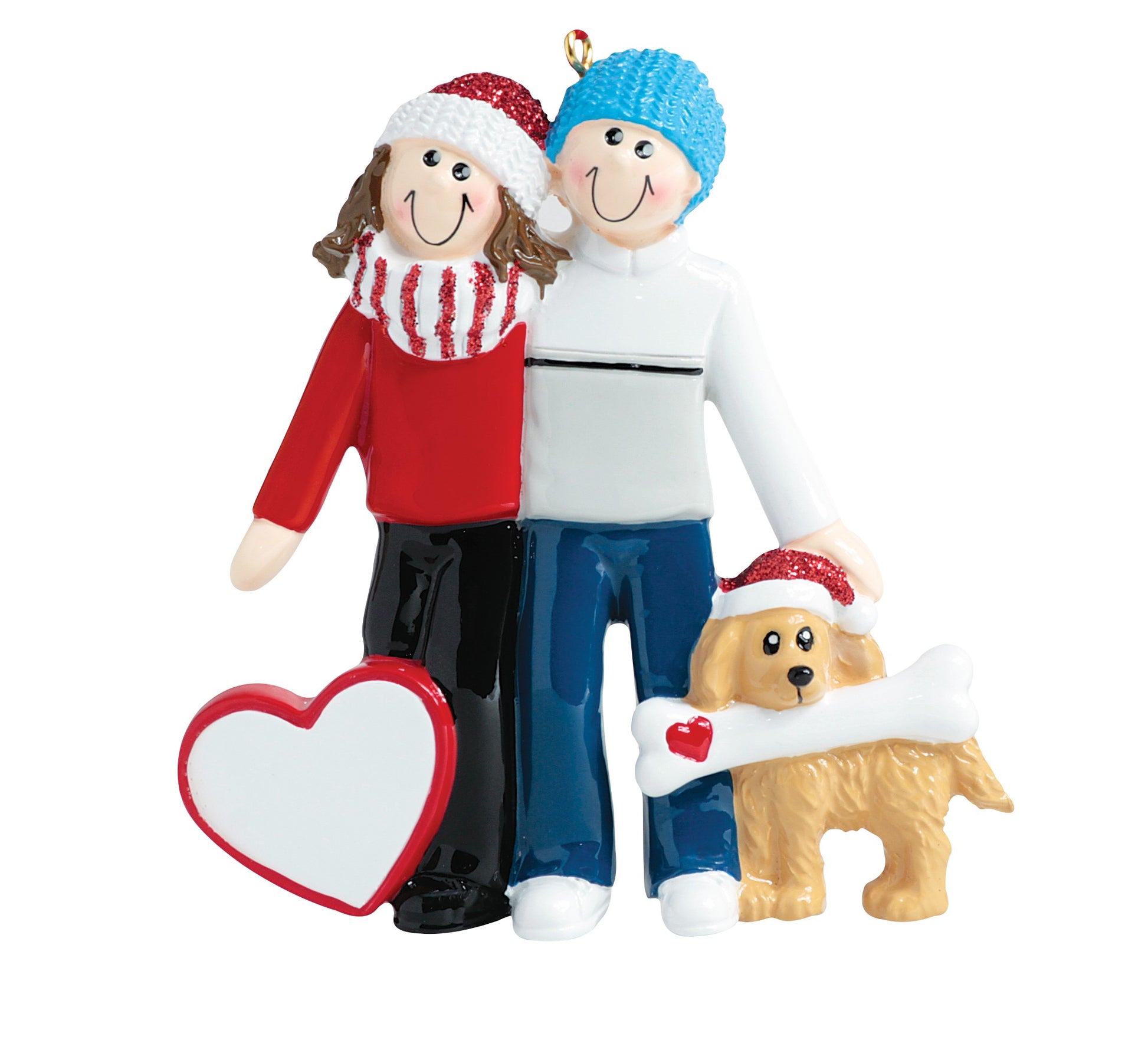 Addobbo Albero Di Natale Coppia Con Cane Personalizzabile