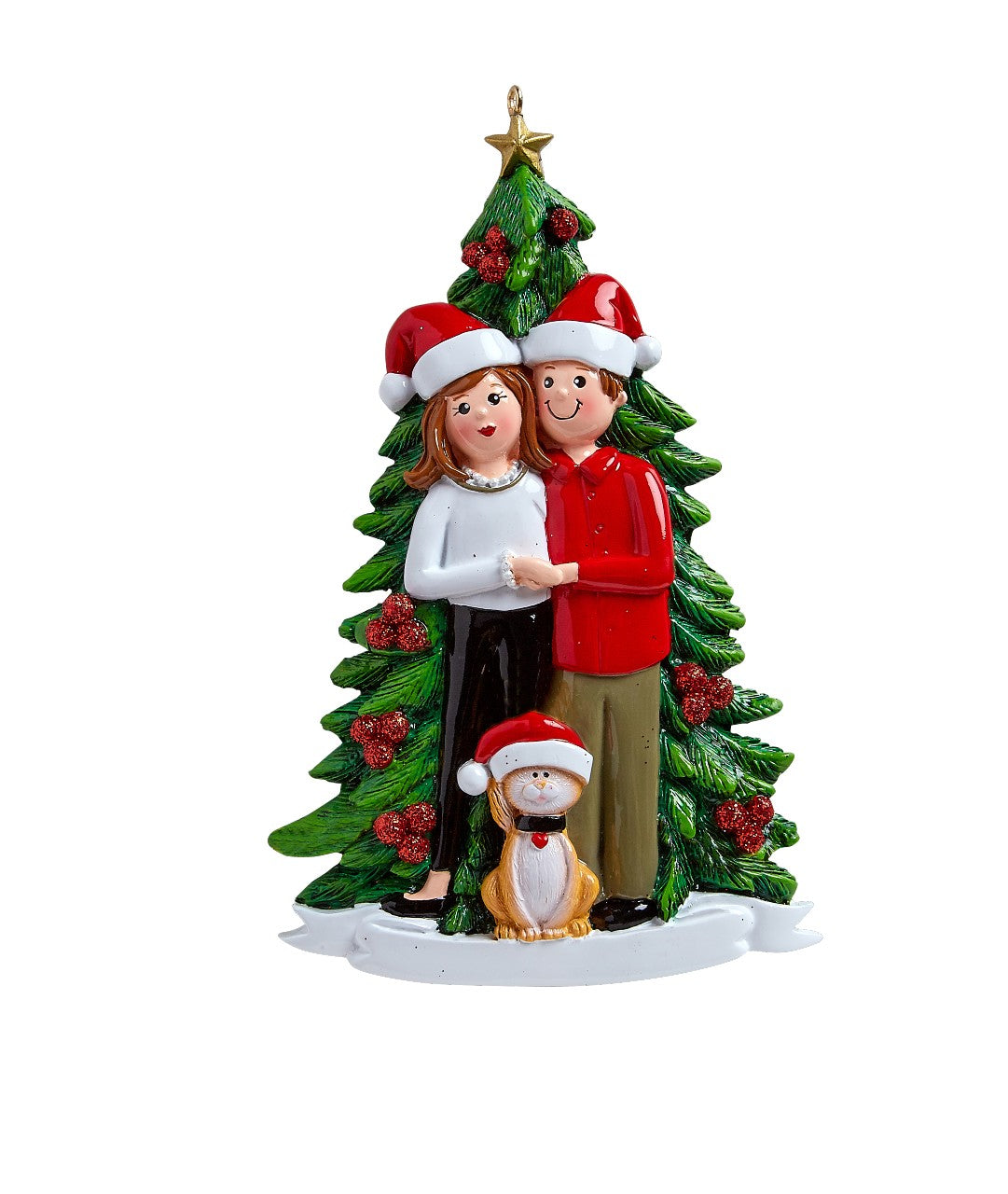 Addobbo Albero Di Natale Famiglia Con Gatto Personalizzabile