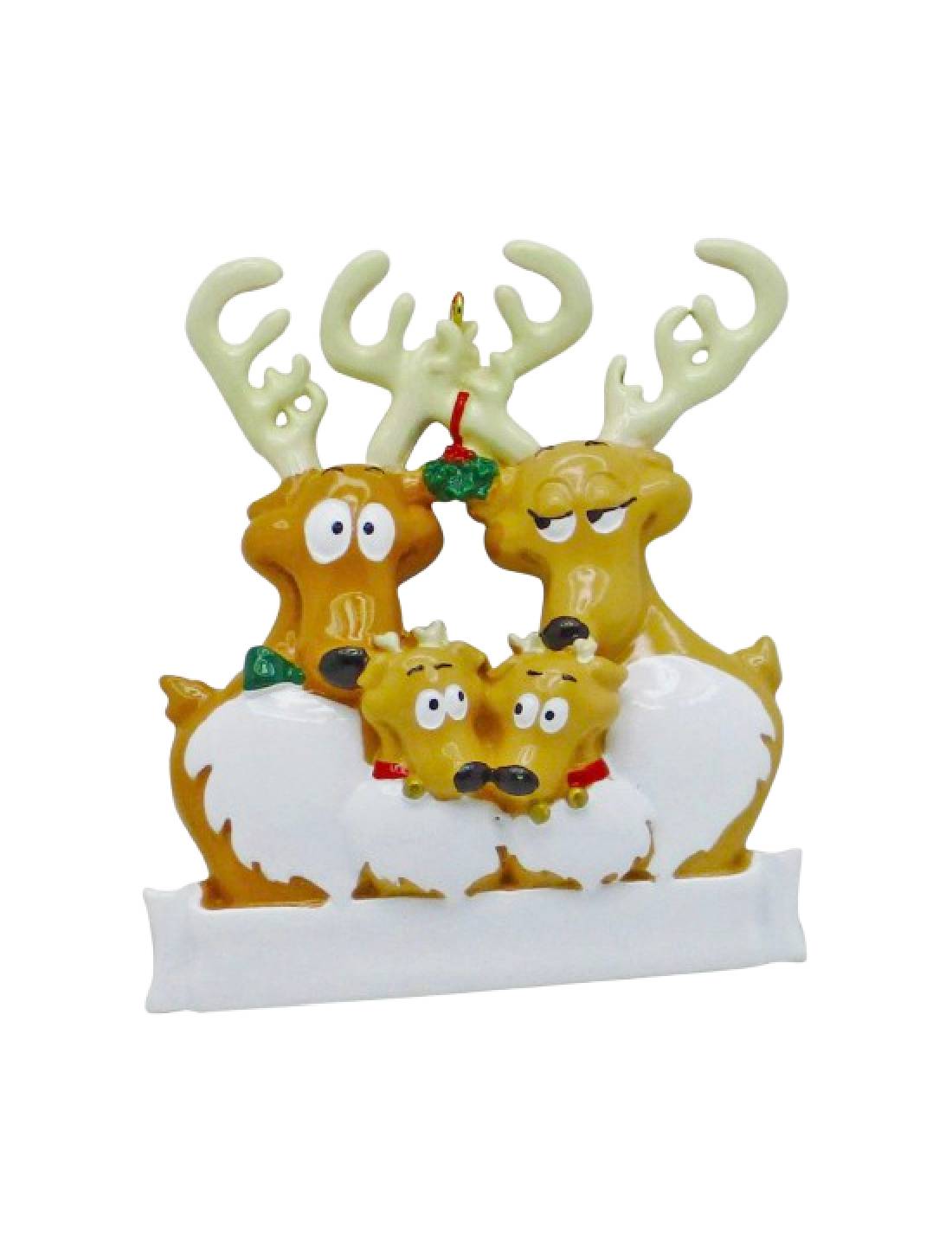 Addobbo Albero Di Natale 4 In Famiglia Di Renne Personalizzabile