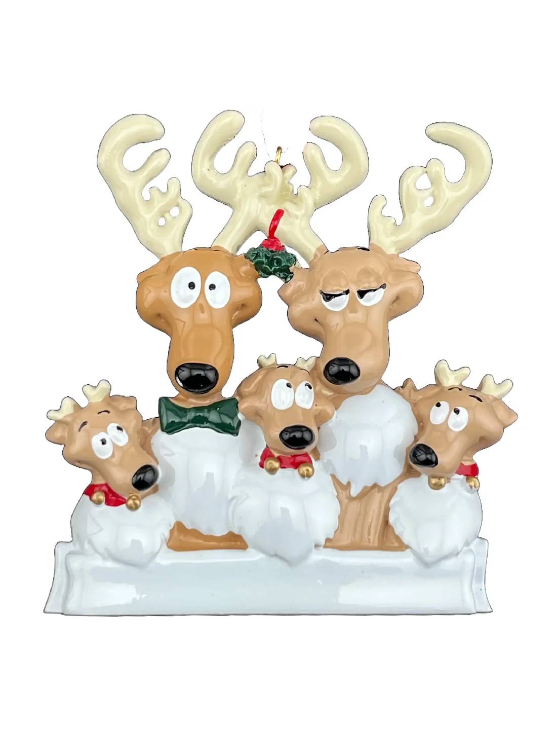 Addobbo Albero Di Natale 5 In Famiglia Di Renne Personalizzabile