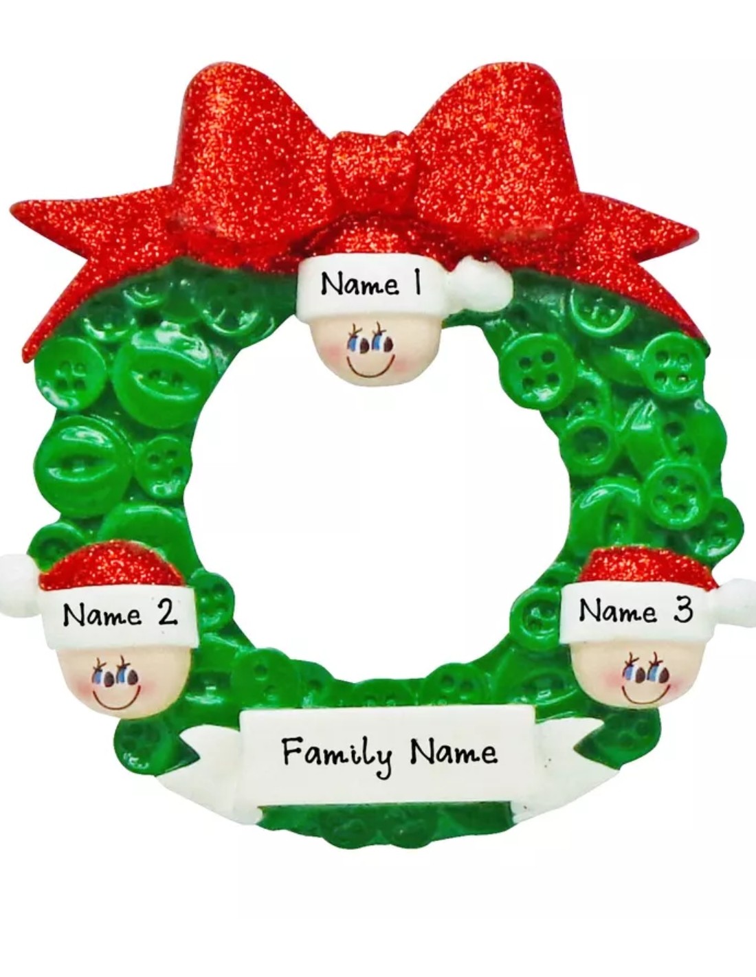 Addobbo Albero Di Natale 3 Facce Su Ghirlanda Personalizzabile