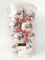 Pallina Albero Di Natale In Vetro Rosa Lucido 8cm