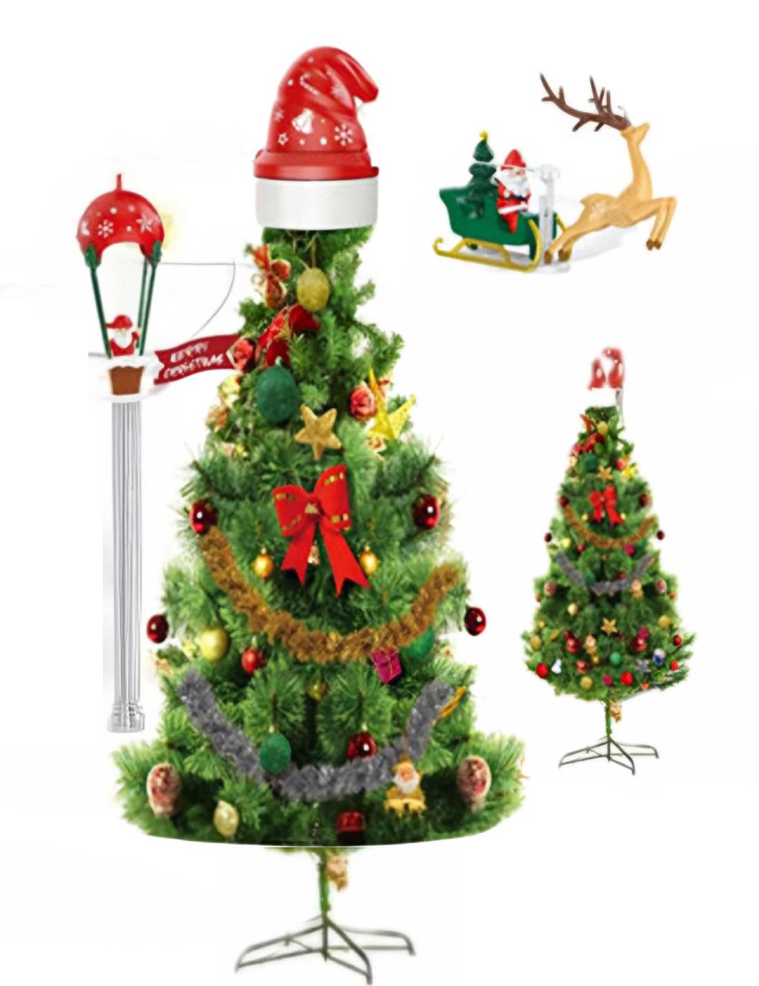 Puntale Albero Di Natale Rotante Con Suono LED 10cm