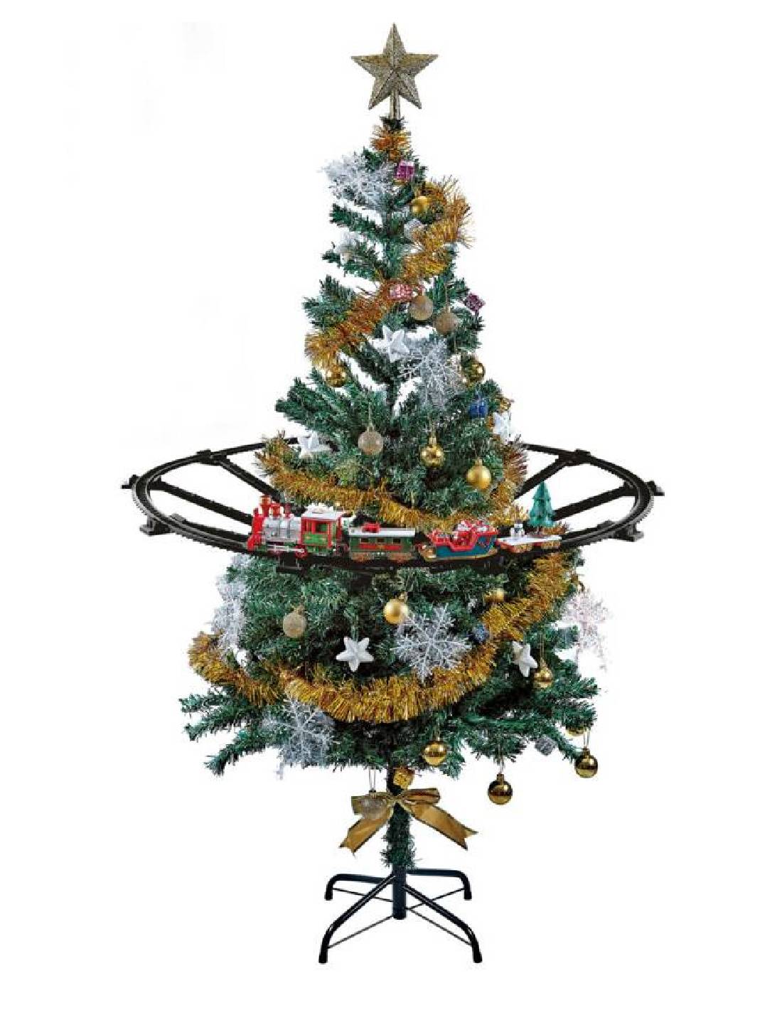 Addobbo Albero Di Natale Trenino Animato Con Suoni E Luci 270cm