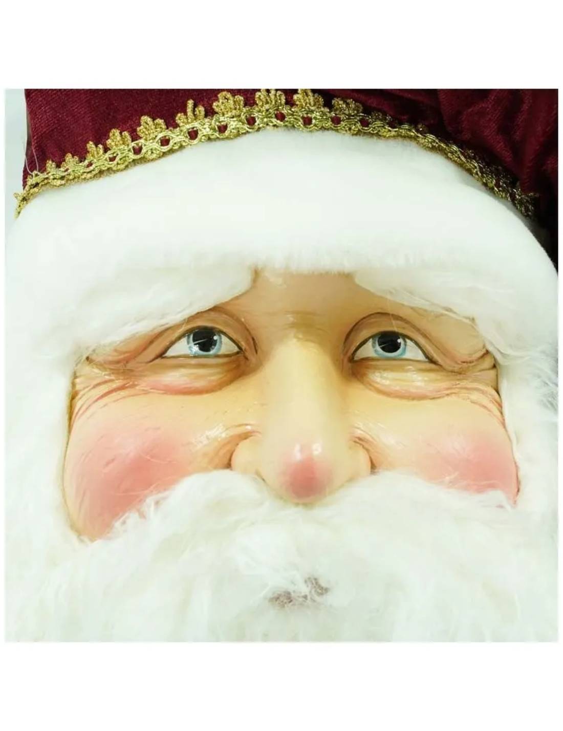 Addobbo Di Natale Testa Di Babbo Natale Borgogna 74cm