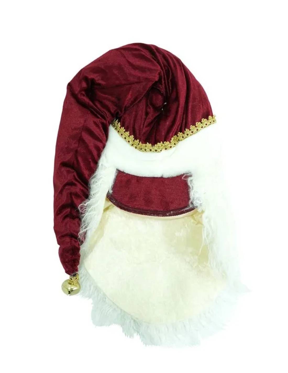 Addobbo Di Natale Testa Di Babbo Natale Borgogna 74cm