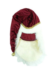 Addobbo Di Natale Testa Di Babbo Natale Borgogna 74cm