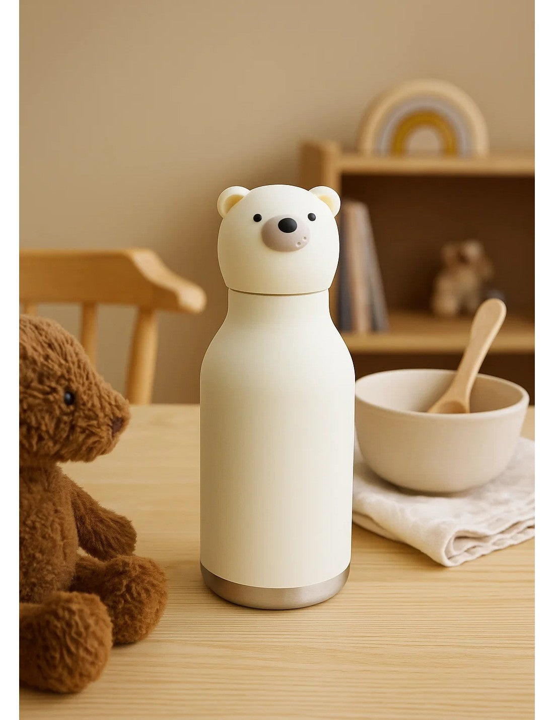 Borraccia Termica Acciaio Inox Bestie Bottle Orso Teddy Bianco 460ml