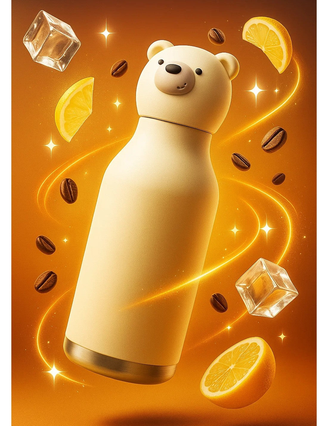 Borraccia Termica Acciaio Inox Bestie Bottle Orso Teddy Bianco 460ml