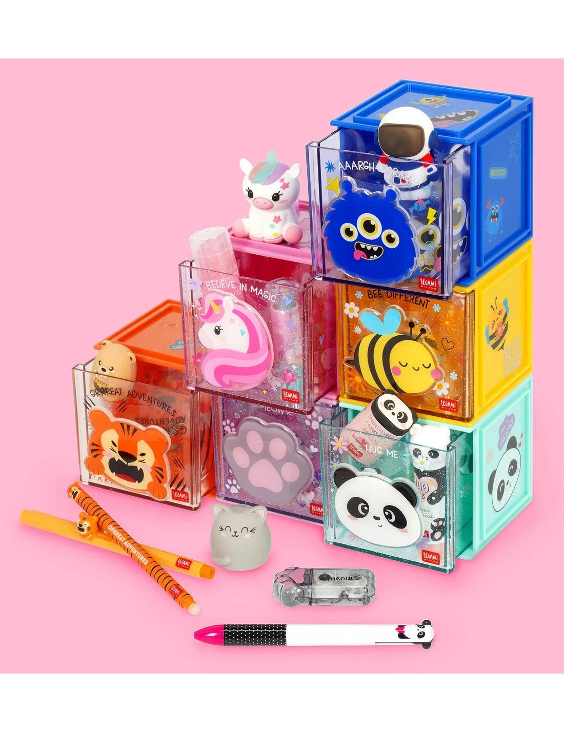 Organizer Modulabile Da Scrivania Cutie Cube Panda Legami