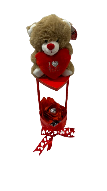 Scatola Box Regalo San Valentino Con Peluche Teddy Cuore
