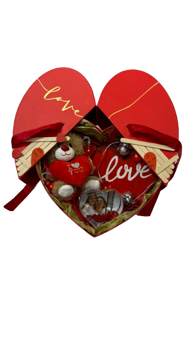 Scatola A Cuore Personalizzata Con Casetta In Legno E Nastro San Valentino
