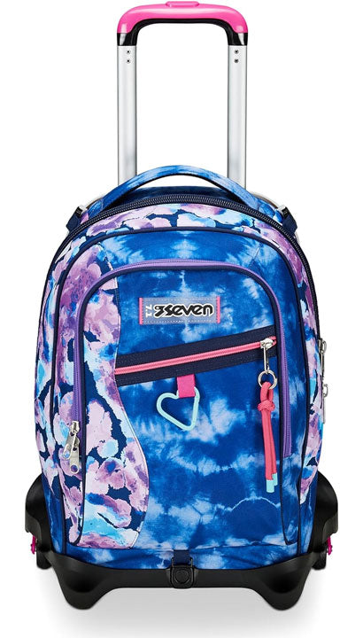 School Pack Zaino Trolley Seven Jack -3WD+ Custom Cloud Più Astuccio Completo 3 Zip