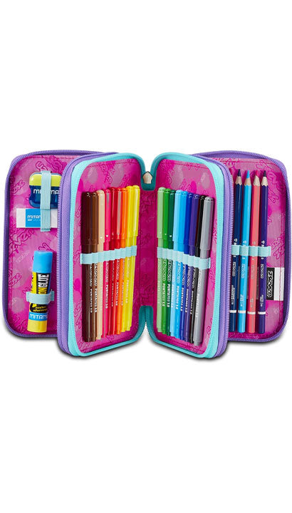 School Pack Zaino Trolley Seven Jack -3WD+ Custom Cloud Più Astuccio Completo 3 Zip
