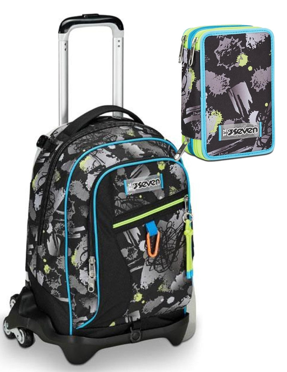 School Pack Zaino Trolley Jack -3WD+ Feeling Me Più Astuccio Completo 3 Zip