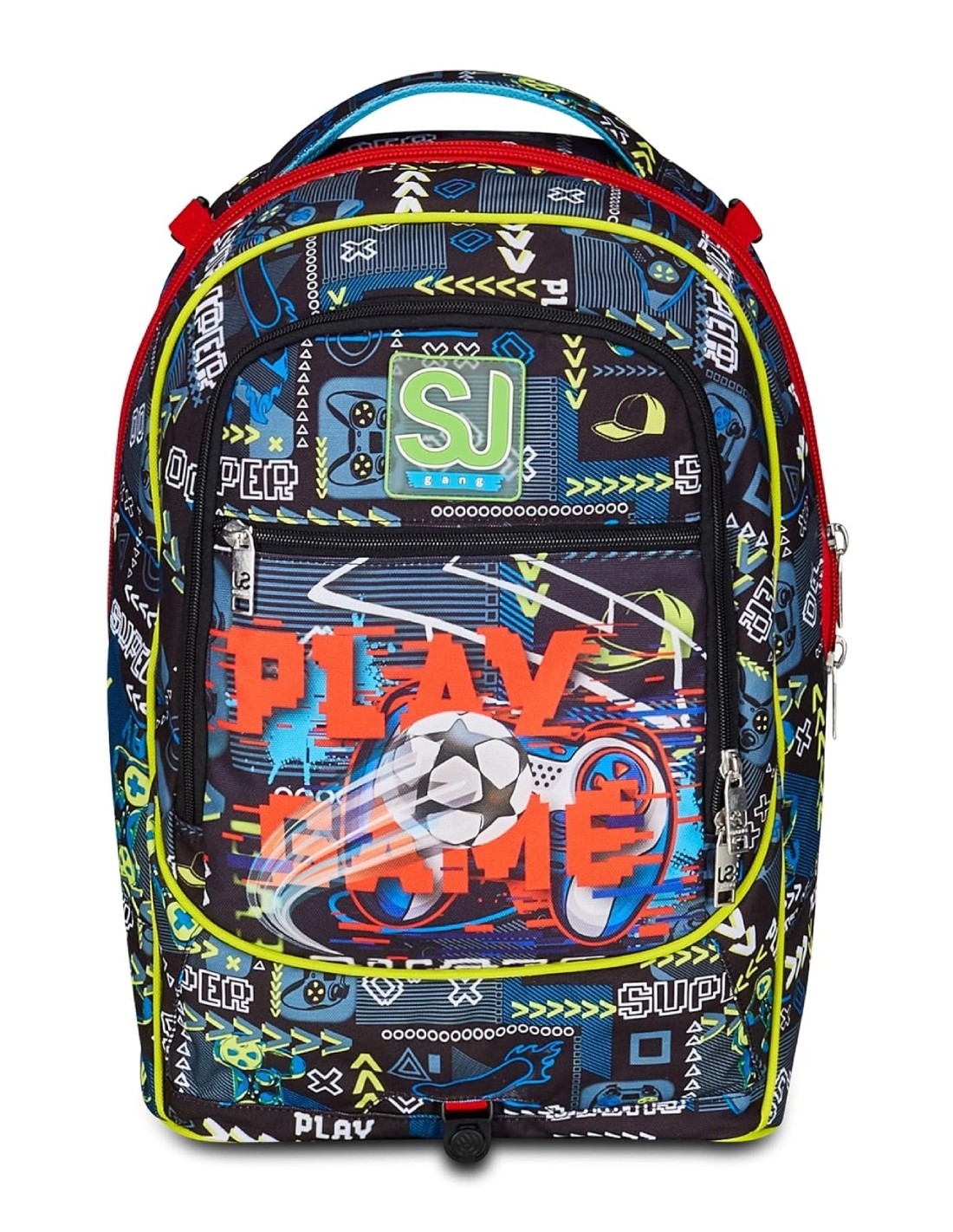 Seven School Pack Zaino Trolley Jack 3WD SJ Gang FunnyGoal Più Astuccio Completo 3 Zip