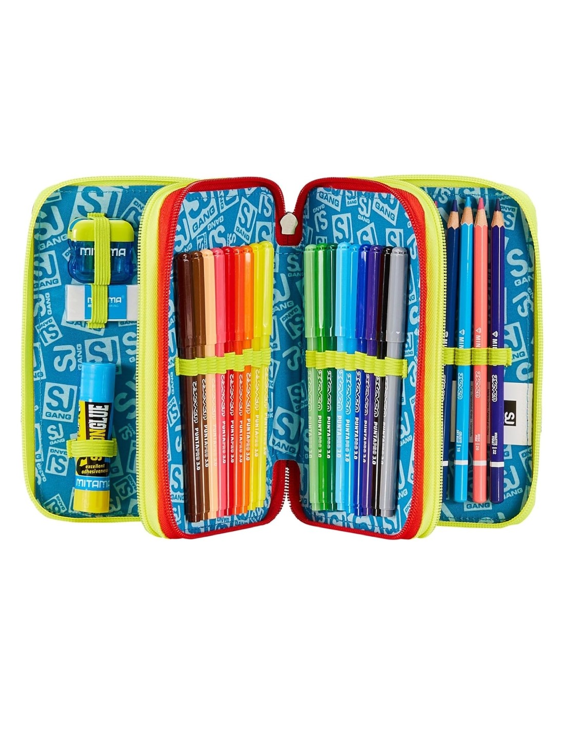 Seven School Pack Zaino Trolley Jack 3WD SJ Gang FunnyGoal Più Astuccio Completo 3 Zip