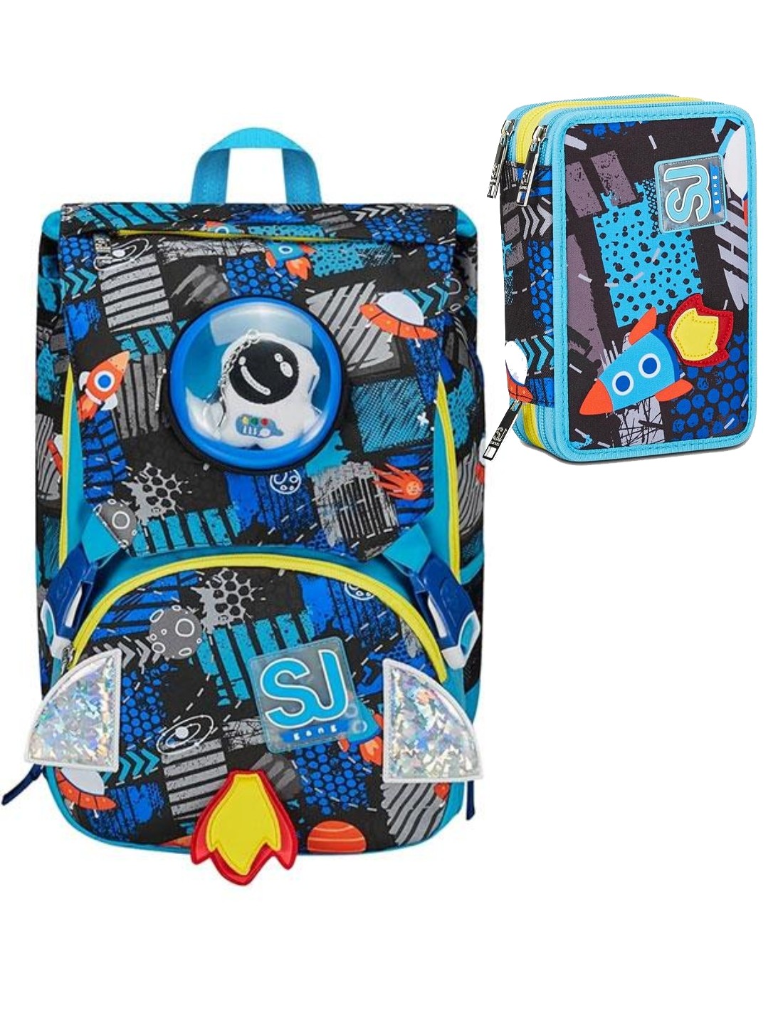 School Pack Zaino Seven Sdoppiabile Big Sj Gang Go To Space Più Astuccio Complet