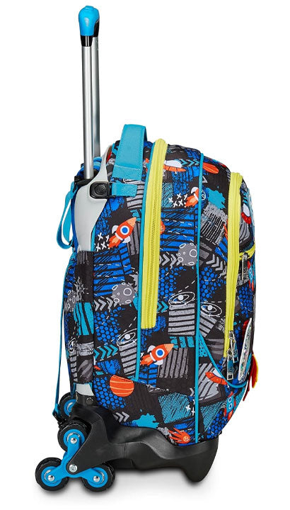 School Pack Zaino Trolley Seven Jack -3WD Sj Gang Go To Space Più Astuccio Completo 3 Zip
