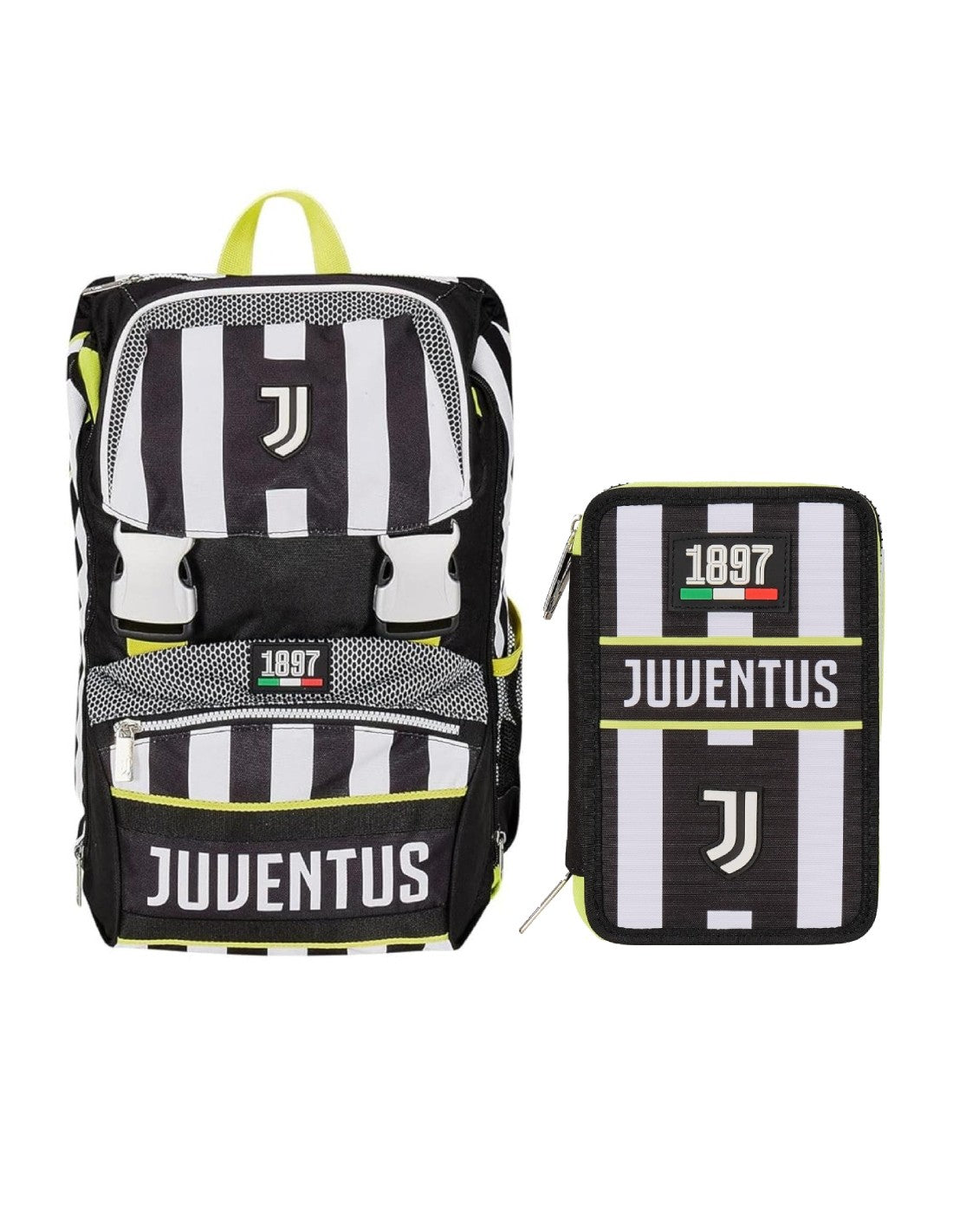 Seven School Pack Zaino Sdoppiabile Big Juventus Vincere E' La Regola Più Astuccio Completo 3 Zip