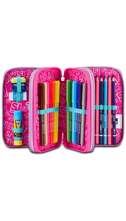 School Pack Zaino Sdoppiabile Seven Sj Gang Più Astuccio Completo 3 Zip