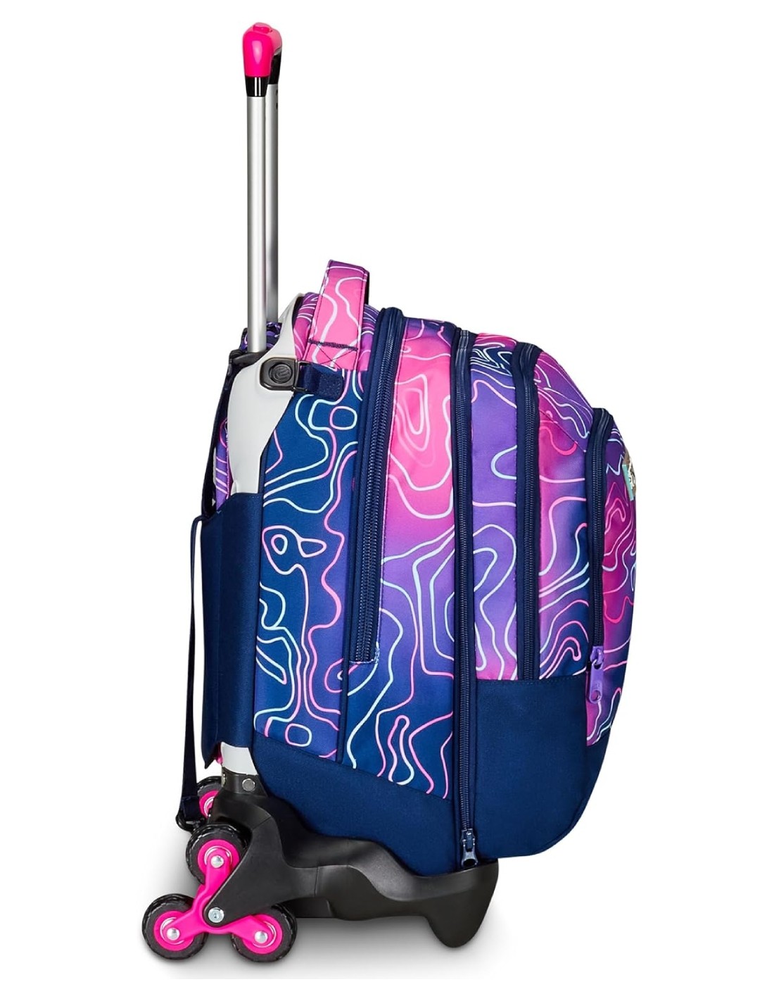 Seven School Pack Zaino Trolley Mapset 3WD Detach Più Astuccio Completo 3 Zip