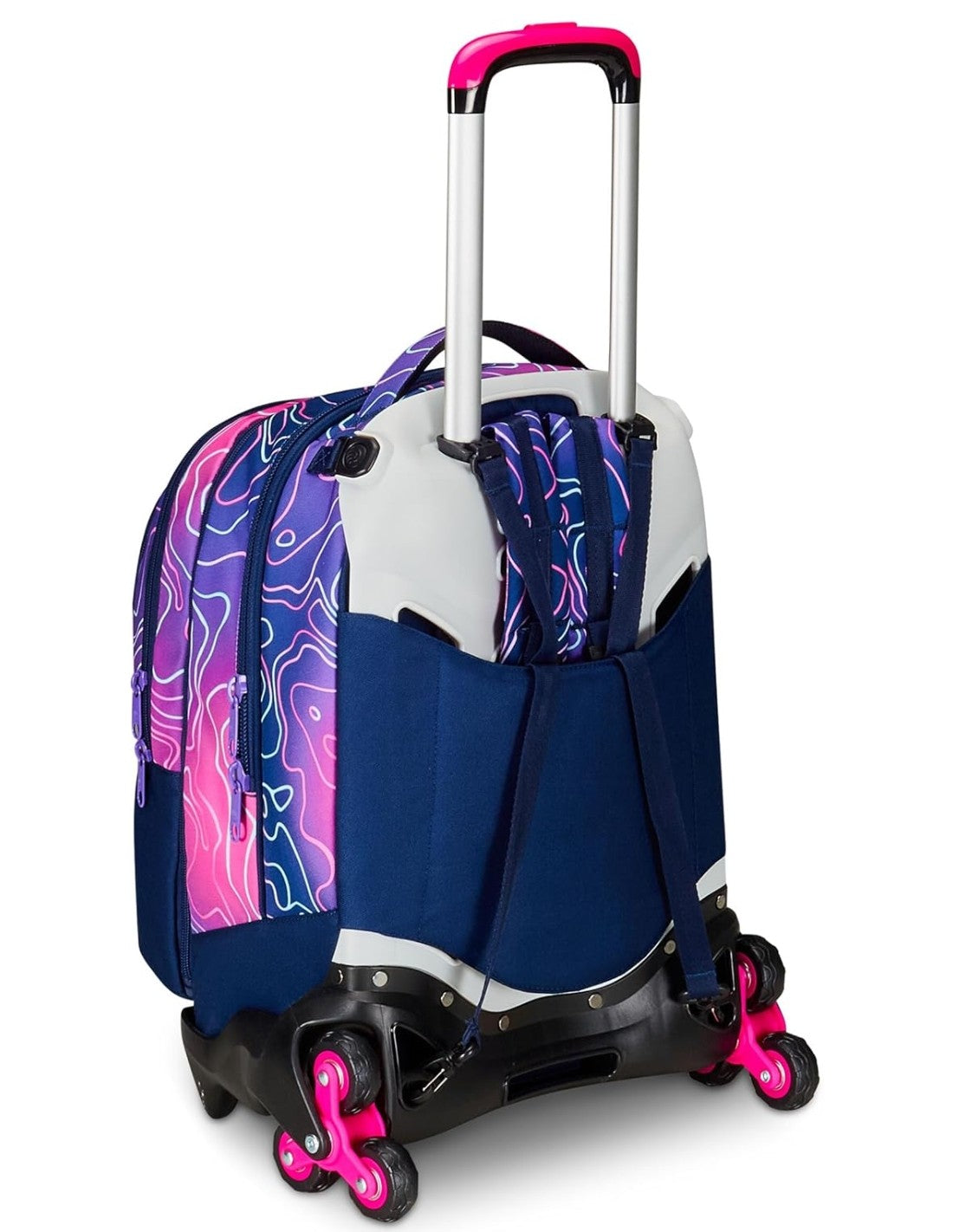 Seven School Pack Zaino Trolley Mapset 3WD Detach Più Astuccio Completo 3 Zip
