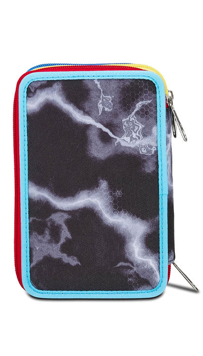 School Pack Zaino Trolley SeveJack -3WD+ Mark On Boy Più Astuccio Completo 3 Zip