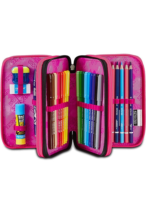 School Pack Zaino Advanced Detach Multi Shade Girl Più Astuccio Completo 3 Zip