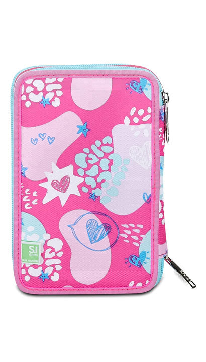 School Pack Zaino Seven Sdoppiabile Big Sj Gang Pinkfur Più Astuccio Completo 3 Zip