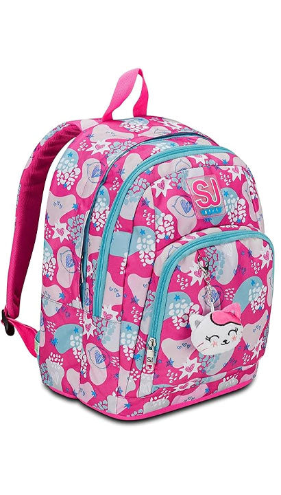 School Pack Zaino Seven Advanced Sj Gang Pinkfur Più Astuccio Completo 3 Zip