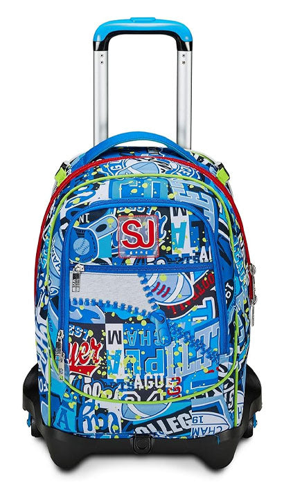 School Pack Zaino Trolley Jack -3WD Sj Gang Realbasket Boy Più Astuccio Completo