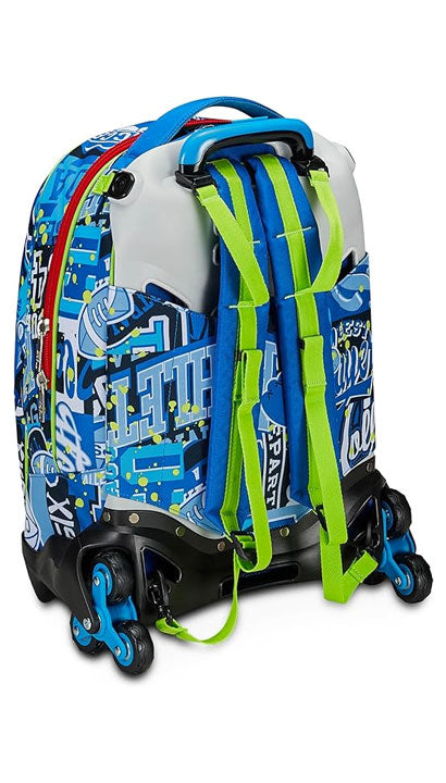 School Pack Zaino Trolley Jack -3WD Sj Gang Realbasket Boy Più Astuccio Completo