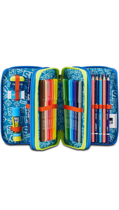 School Pack Zaino Trolley Jack -3WD Sj Gang Realbasket Boy Più Astuccio Completo