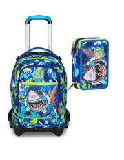 Seven School Pack Zaino Trolley 3WD Sj Gang Più Astuccio Completo 3 Zip