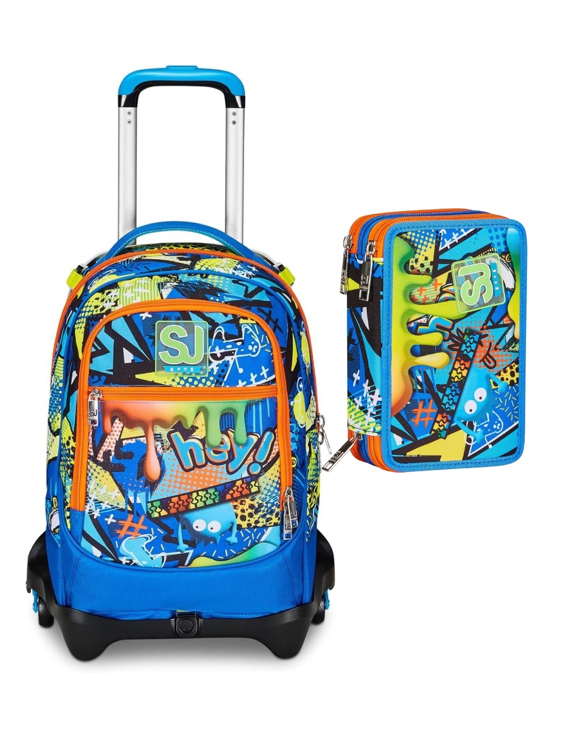 Seven School Pack Zaino Trolley Jack 3WD Sphere Full Boy Più Astuccio Completo 3 Zip