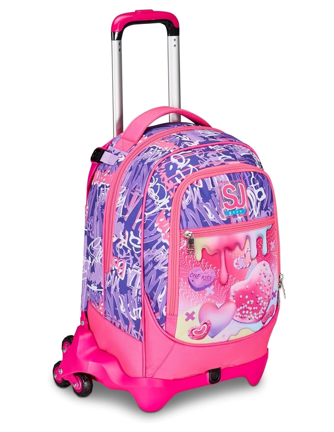 Seven School Pack Zaino Trolley Jack 3WD Sphere Full Girl Più Astuccio Completo 3 Zip