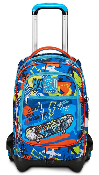 School Pack Zaino Trolley Jack 3WD+ Sj Gang Trickyled Più Astuccio Completo 3 Zip