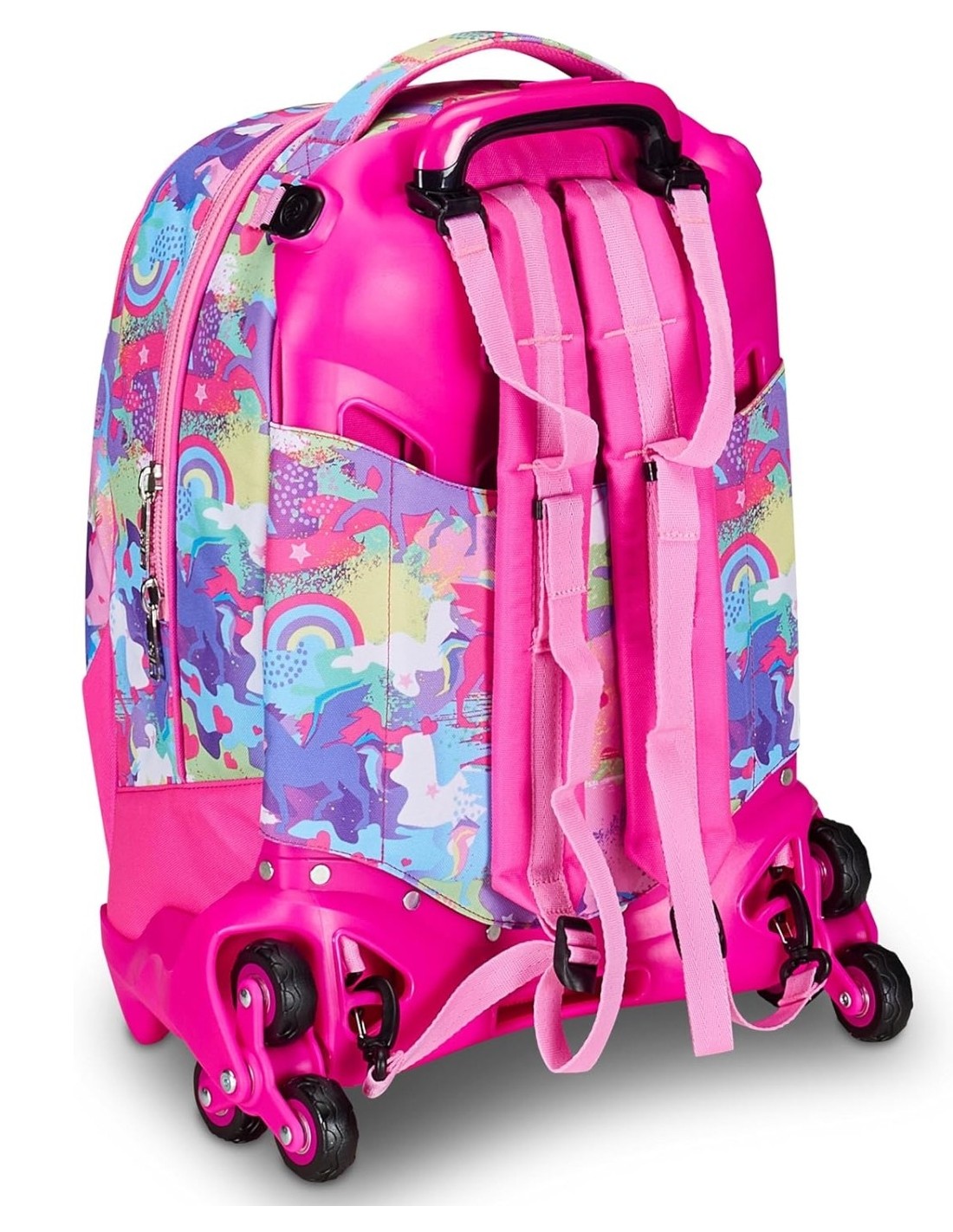 Seven School Pack Zaino Trolley Jack-3WD SJ Gang Unibraid Più Astuccio Completo 3 Zip