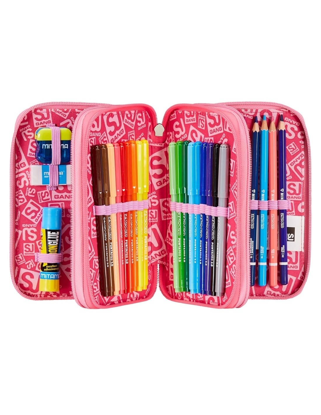 Seven School Pack Zaino Trolley Jack-3WD SJ Gang Unibraid Più Astuccio Completo 3 Zip