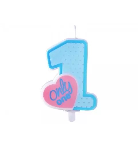 Candelina Di Compleanno In Cera 1 Blu Only One