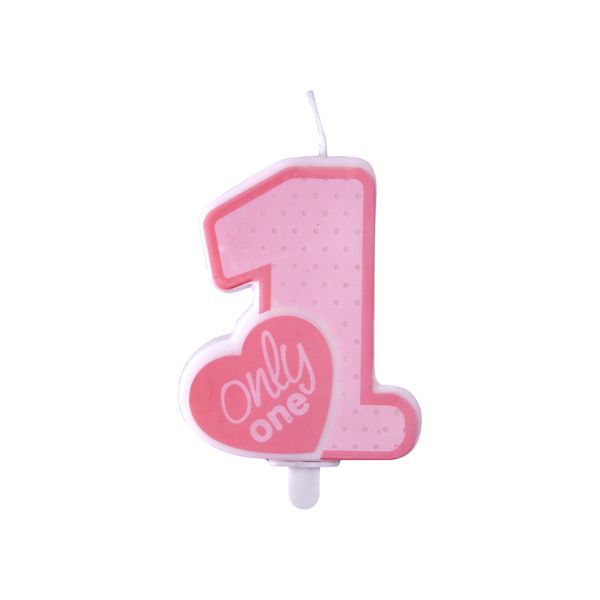 Candelina Di Compleanno In Cera 1 Rosa Only One