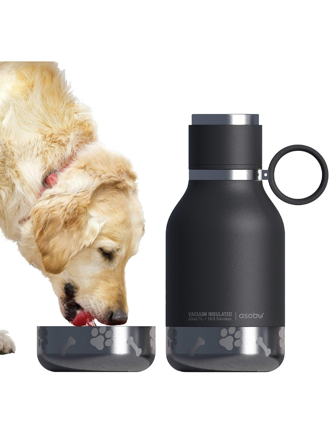 Borraccia Termica In Acciaio Inox Con Ciotola Cane 1lt