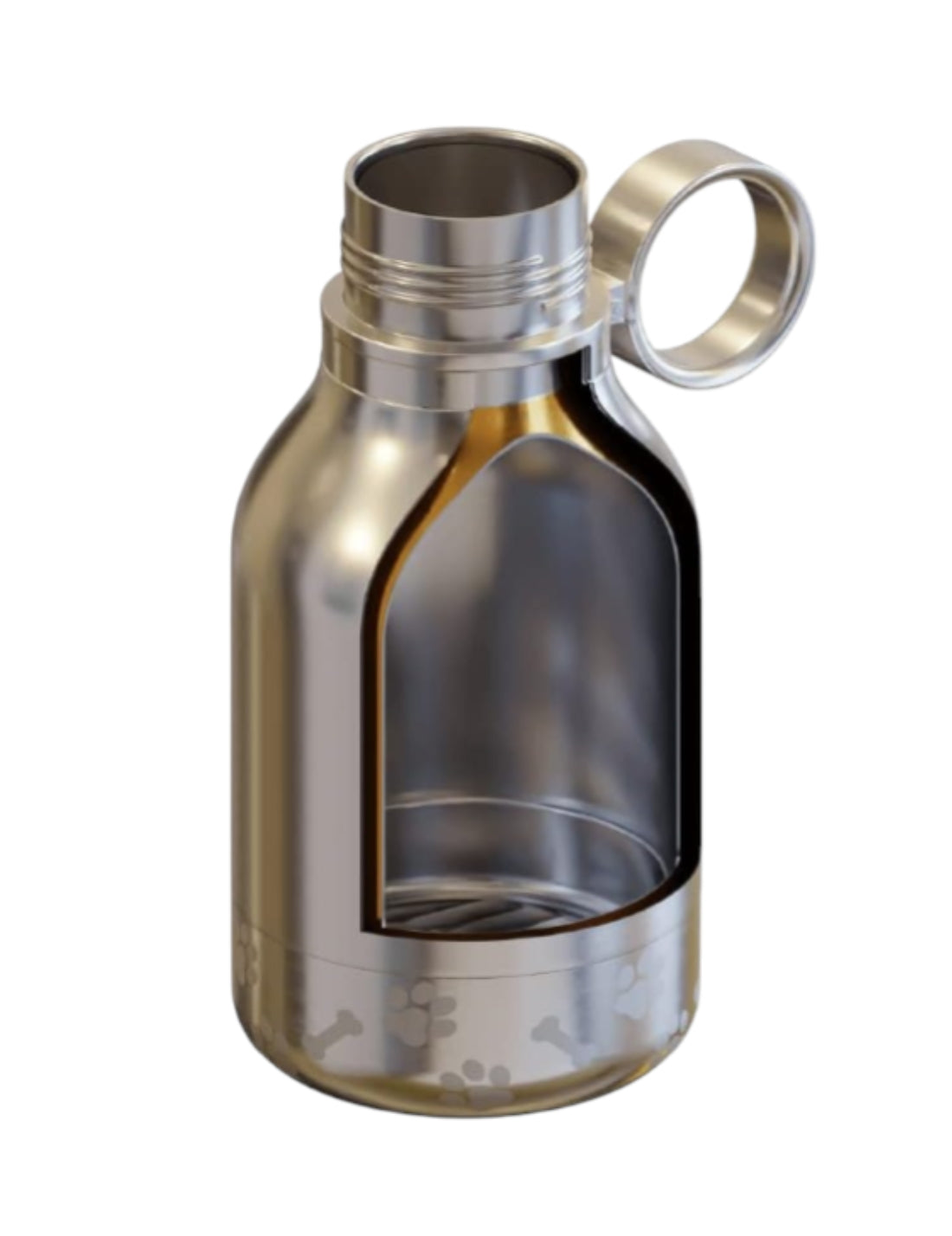 Borraccia Termica In Acciaio Inox Con Ciotola Cane 1lt