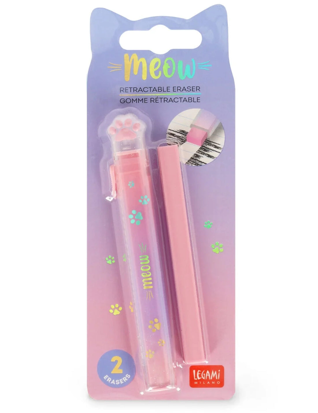 Gomma Retrattile Con Ricarica Meow Legami