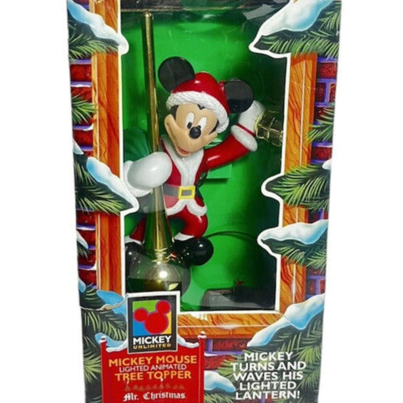 Puntale Albero Natale Con Movimento Topolino Mickey Mouse Vestito Babbo Natale