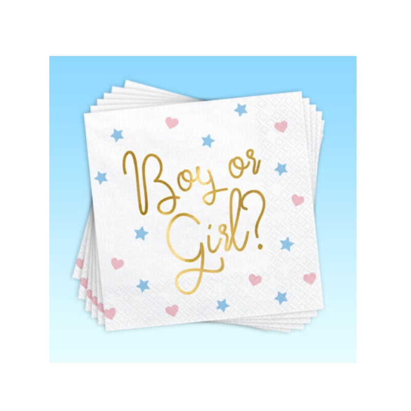 Tovaglioli Di Carta Boy Or Girl? 33x33cm 20pz.
