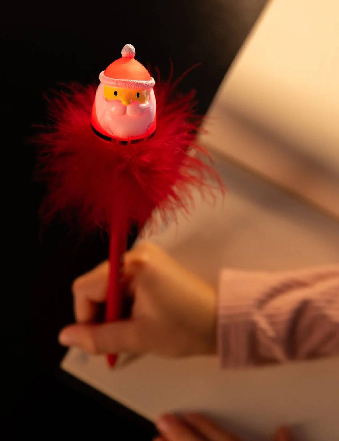 Penna A Sfera Blu Luminosa Babbo Natale Rosso Legami