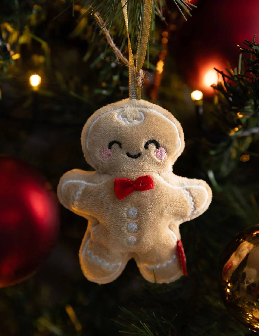 Pallina Albero Di Natale Peluche Pan Di Zenzero Legami 10cm